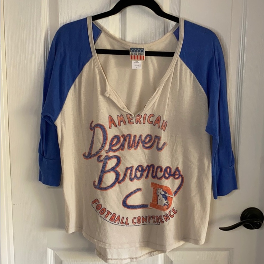 Junk Food Clothing Denver Broncos 3/4 Sleeve Top
